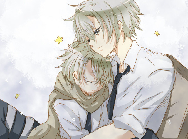 Couple hugging sky stars snowflake free wallpaper for desktop - medium preview image