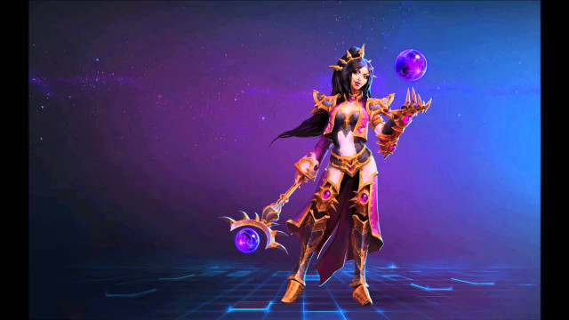 Woman costume planet starry background free wallpaper for desktop - medium preview image