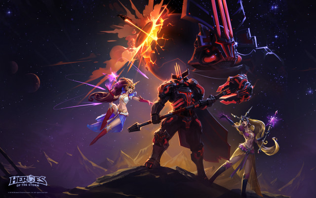 Mountain people stars fireworks night free wallpaper for desktop - medium preview image