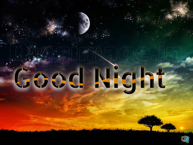 Sunset goodnight tree space art free wallpaper for desktop - medium preview image