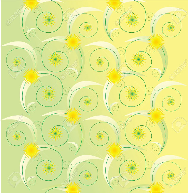 Green yellow background swirls sunflowers free wallpaper for tablet - medium preview image