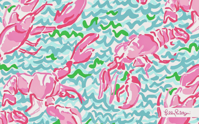 Pink blue pattern crabs leaves free wallpaper for desktop - medium preview image