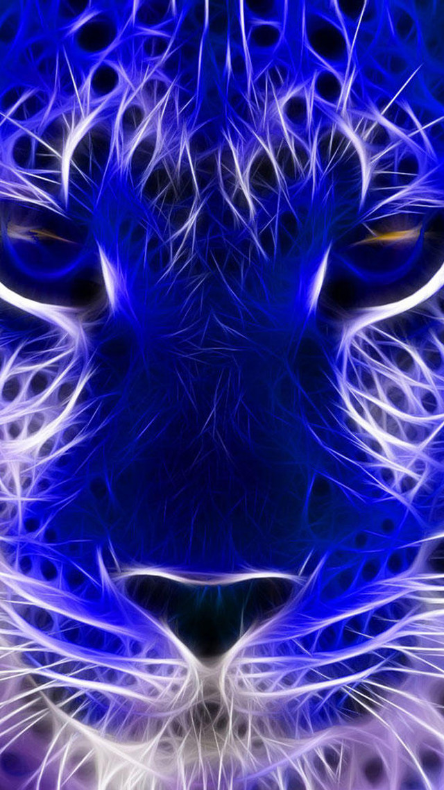 Blue white tiger glowing eyes free wallpaper for mobile - medium preview image