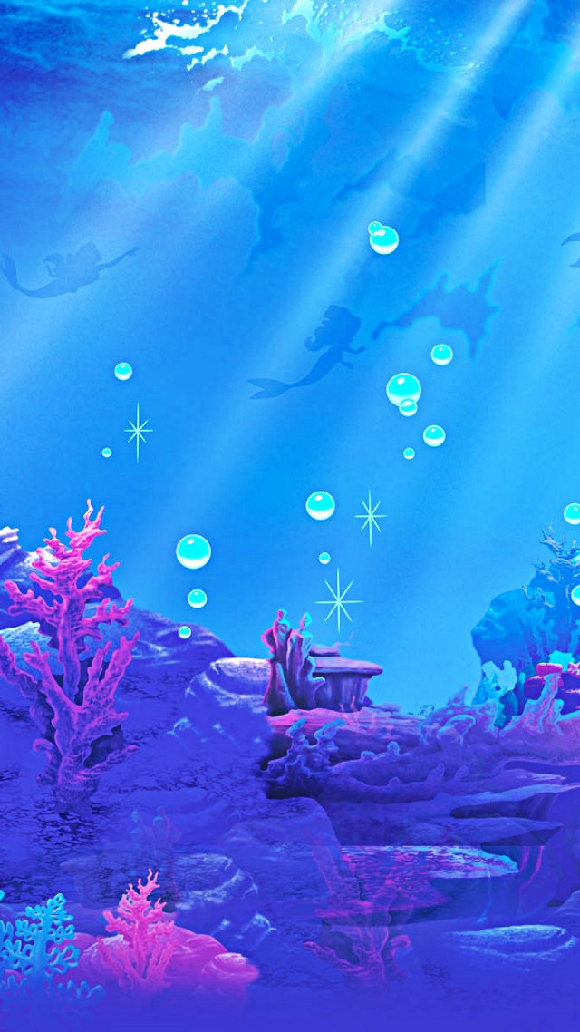 Blue ocean bubbles fish swimming free wallpaper for mobile - medium preview image