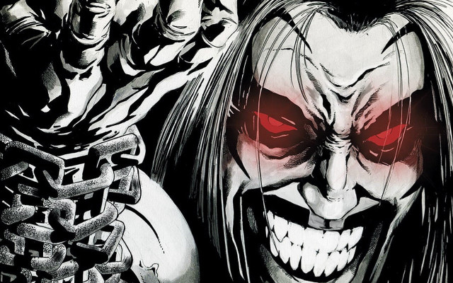 Creepy clown red eyes chains free wallpaper for desktop - medium preview image