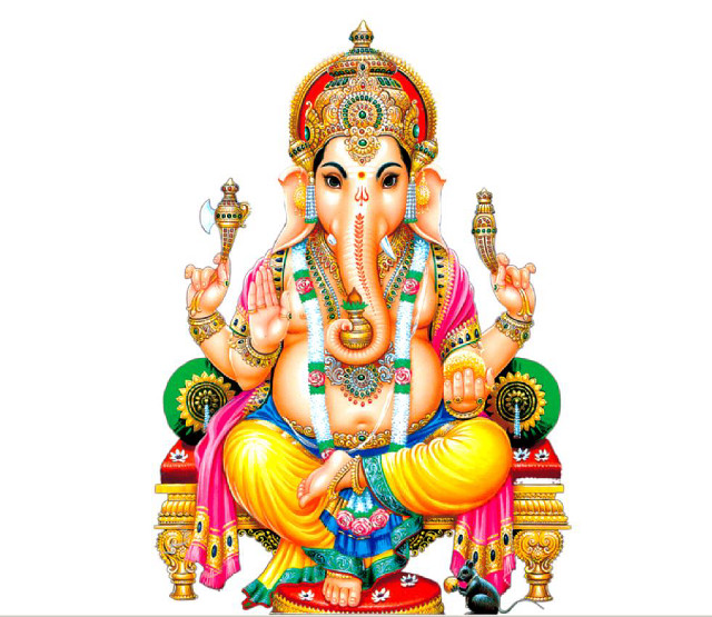 Ganesha sitting chair pipe hand free wallpaper for desktop - medium preview image