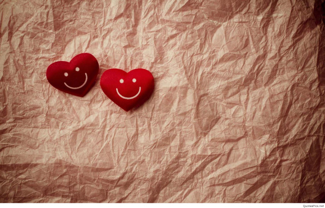 Red hearts with faces romanticism free wallpaper for desktop - medium preview image
