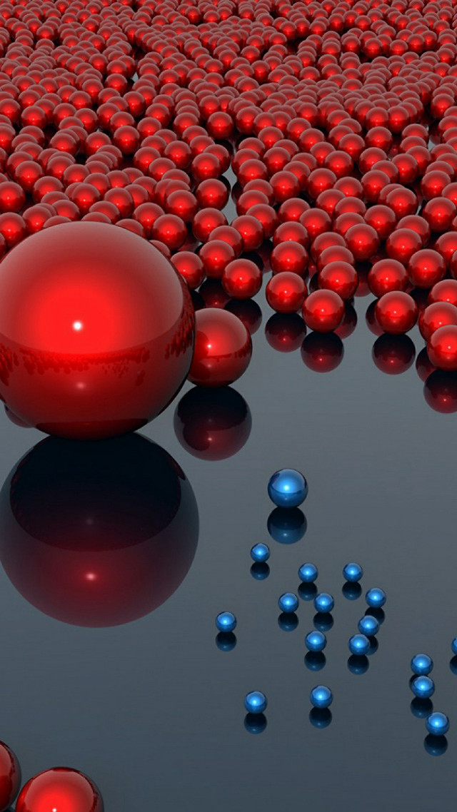 Red ball blue balls black free wallpaper for mobile - medium preview image