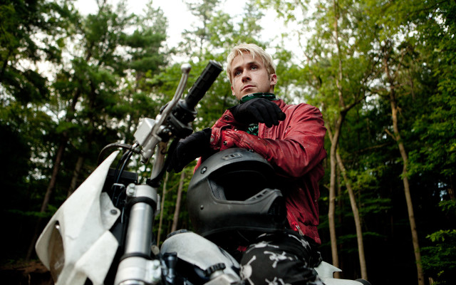 Man red jacket motorcycle woods free wallpaper for desktop - medium preview image