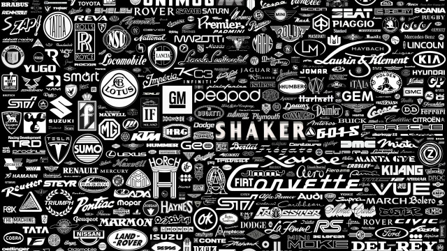 Logos pattern black white variety free wallpaper for desktop - medium preview image