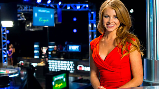 Woman red dress smiling studio free wallpaper for desktop - medium preview image