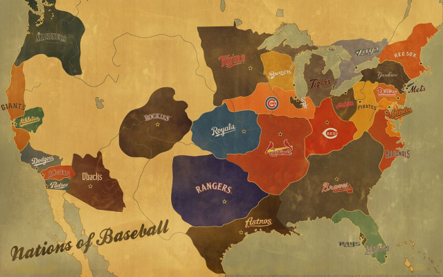 Us map mlb teams colorful free wallpaper for desktop - medium preview image