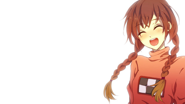 Girl redshirt funnyface braided happy free wallpaper for desktop - medium preview image