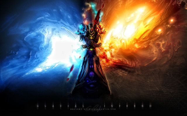 Colorful artwork person sword fire #2 free wallpaper for desktop - medium preview image