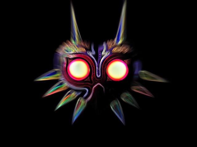 Colorful mask glowing eyes spikes free wallpaper for desktop - medium preview image