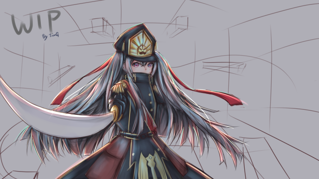 Woman costume long hair sword #2 free wallpaper for desktop - medium preview image