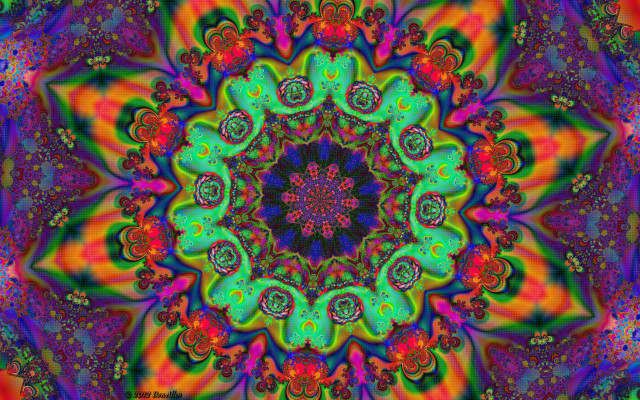 Colorful kaleidoscope circular design art free wallpaper for desktop - medium preview image