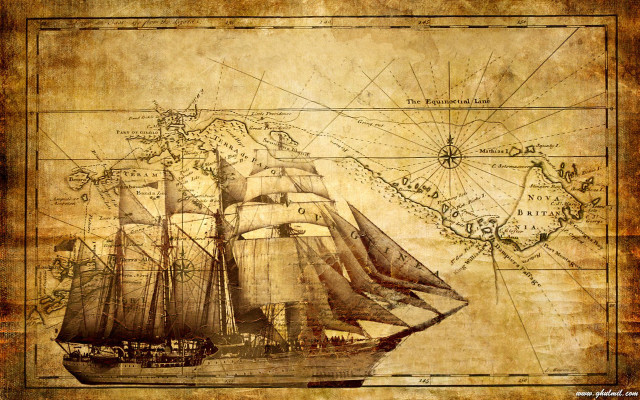 Ship map world paper compass #2 free wallpaper for desktop - medium preview image