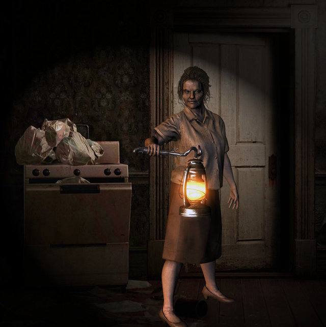 Woman holding lantern dark room free wallpaper for tablet - medium preview image