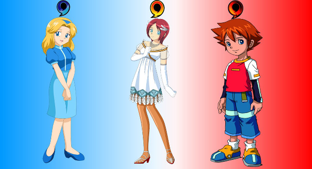 Cartoon boy girl colored background free wallpaper for desktop - medium preview image