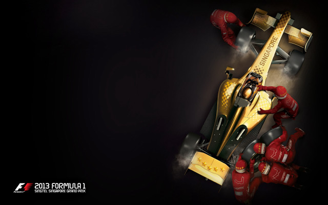 Yellow race car red black free wallpaper for desktop - medium preview image