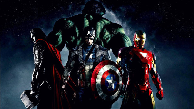 Avengers group dark background stars free wallpaper for desktop - medium preview image