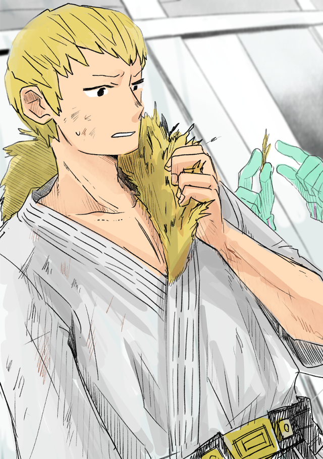 Blonde man towel neck brush free wallpaper for mobile - medium preview image