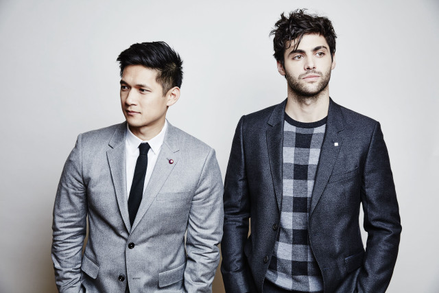 Two men suits white wall free wallpaper for desktop - medium preview image