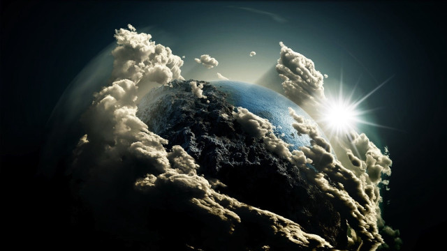 Earth clouds sky sun shining free wallpaper for desktop - medium preview image