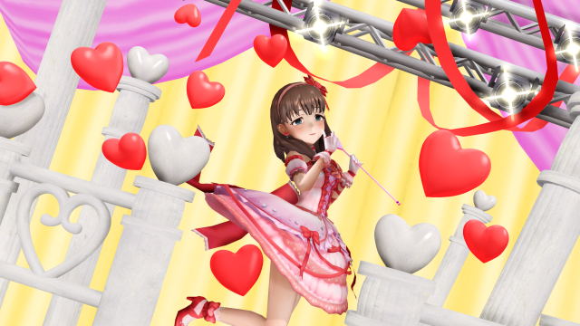 Girl dress cellphone stage hearts free wallpaper for desktop - medium preview image