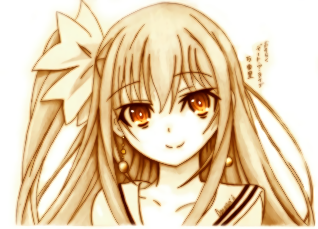 Girl long hair orange eyes free wallpaper for desktop - medium preview image