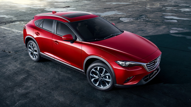 Red mazda suv parking lot free wallpaper for desktop - medium preview image