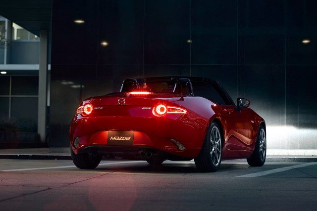 Red sports car night parking #7 free wallpaper for desktop - medium preview image