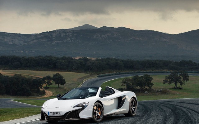 White sports car winding road #2 free wallpaper for desktop - medium preview image