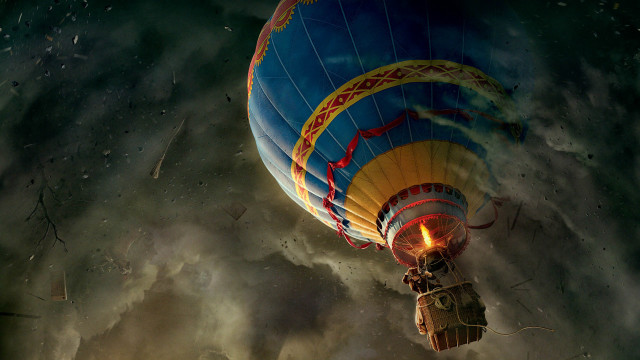 Hot air balloon cloudy sky #2 free wallpaper for desktop - medium preview image