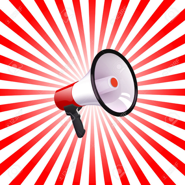 Red white megaphone background stock free wallpaper for tablet - medium preview image