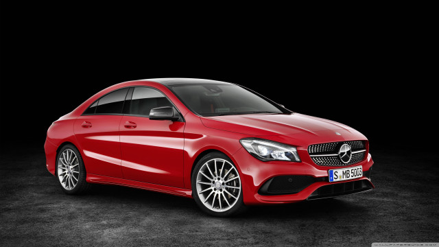 Red mercedes cla black background free wallpaper for desktop - medium preview image