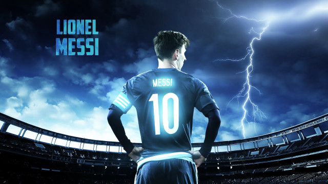 Soccer player stadium lightning background free wallpaper for desktop - medium preview image