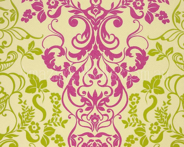 Pink green floral wallpaper design free wallpaper for desktop - medium preview image