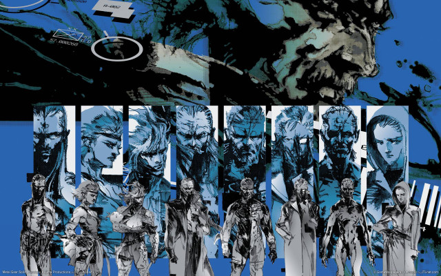 Blue collage metal gear sword free wallpaper for desktop - medium preview image