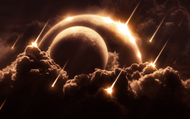 Solar eclipse black background clouds #2 free wallpaper for desktop - medium preview image
