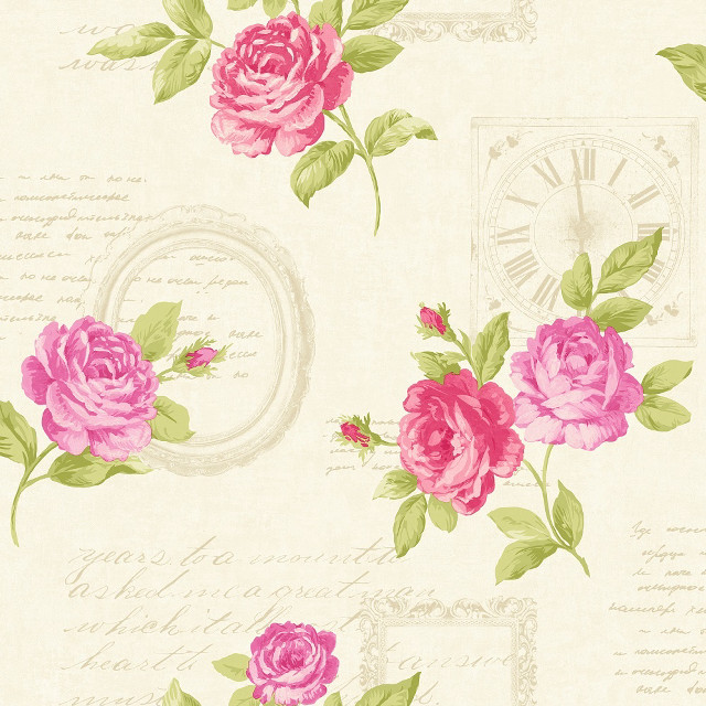 Pink rose cream background green free wallpaper for tablet - medium preview image