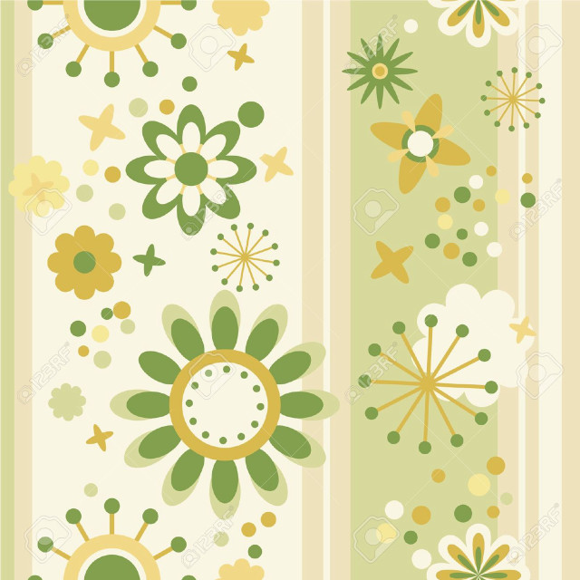 Floral green yellow stripes silk free wallpaper for tablet - medium preview image