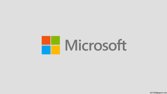Microsoft logo gray background blue free wallpaper for desktop - medium preview image
