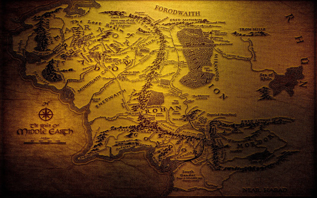 Middle earth night map adventure free wallpaper for desktop - medium preview image