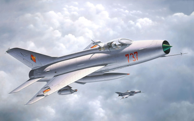 Fighter jet clouds ultrafine illustration free wallpaper for desktop - medium preview image