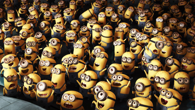 Minions crowd eyes closed eyes free wallpaper for desktop - medium preview image