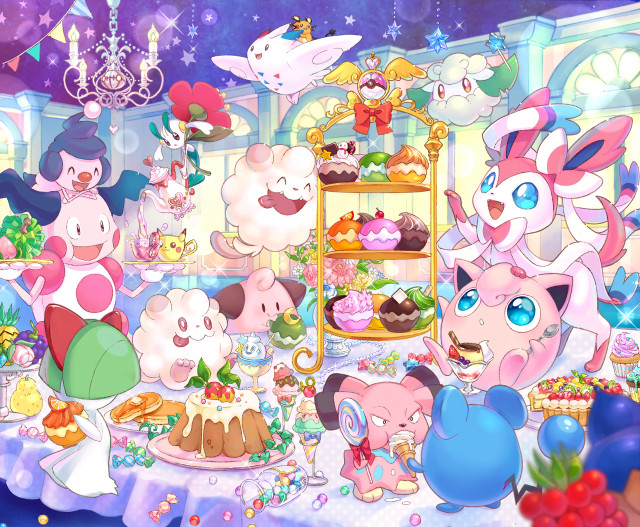 Cartoon table food animals cake free wallpaper for desktop - medium preview image