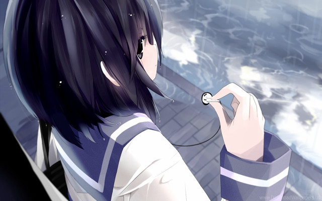 Girl long hair looking hand free wallpaper for desktop - medium preview image