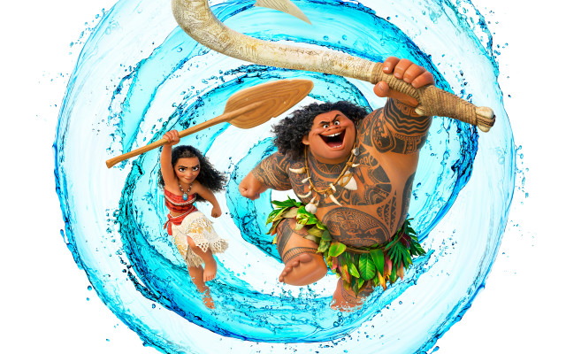 Cartoon man woman hula skirt free wallpaper for desktop - medium preview image